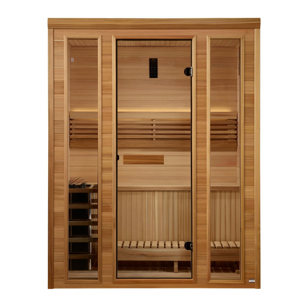 Golden Designs Andermatt 3-Person Traditional Steam Sauna with Harvia Stove