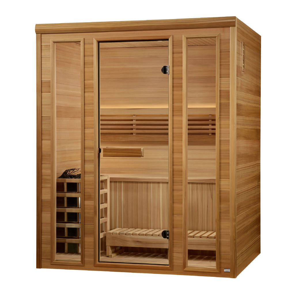 Golden Designs Andermatt 3-Person Traditional Steam Sauna with Harvia Stove