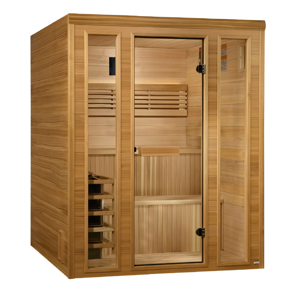 Golden Designs Engelberg 2025 Traditional Outdoor Sauna with Harvia Stove