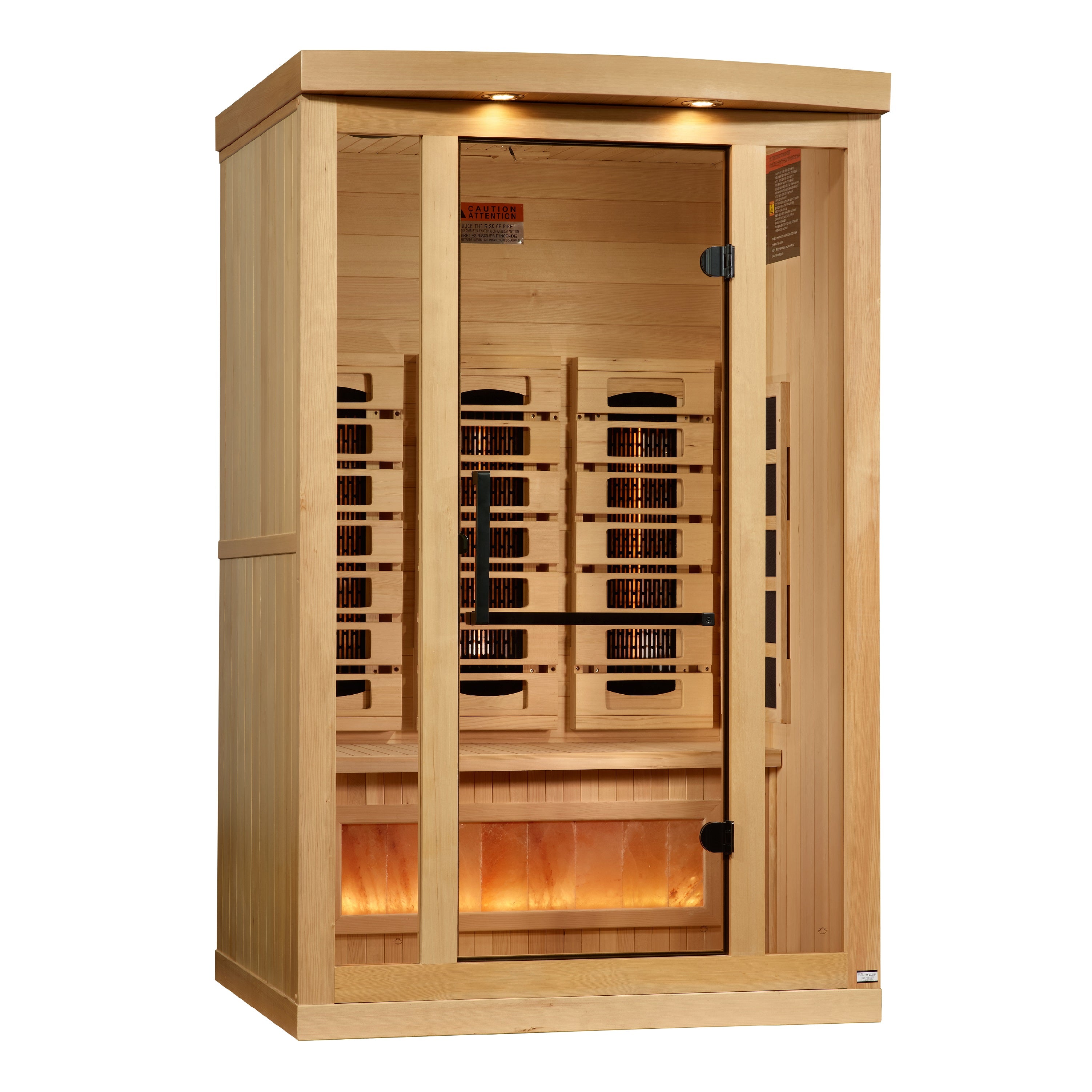 Golden Designs Reserve Edition | 2-Person Full Spectrum Infrared Sauna with Himalayan Salt Bar