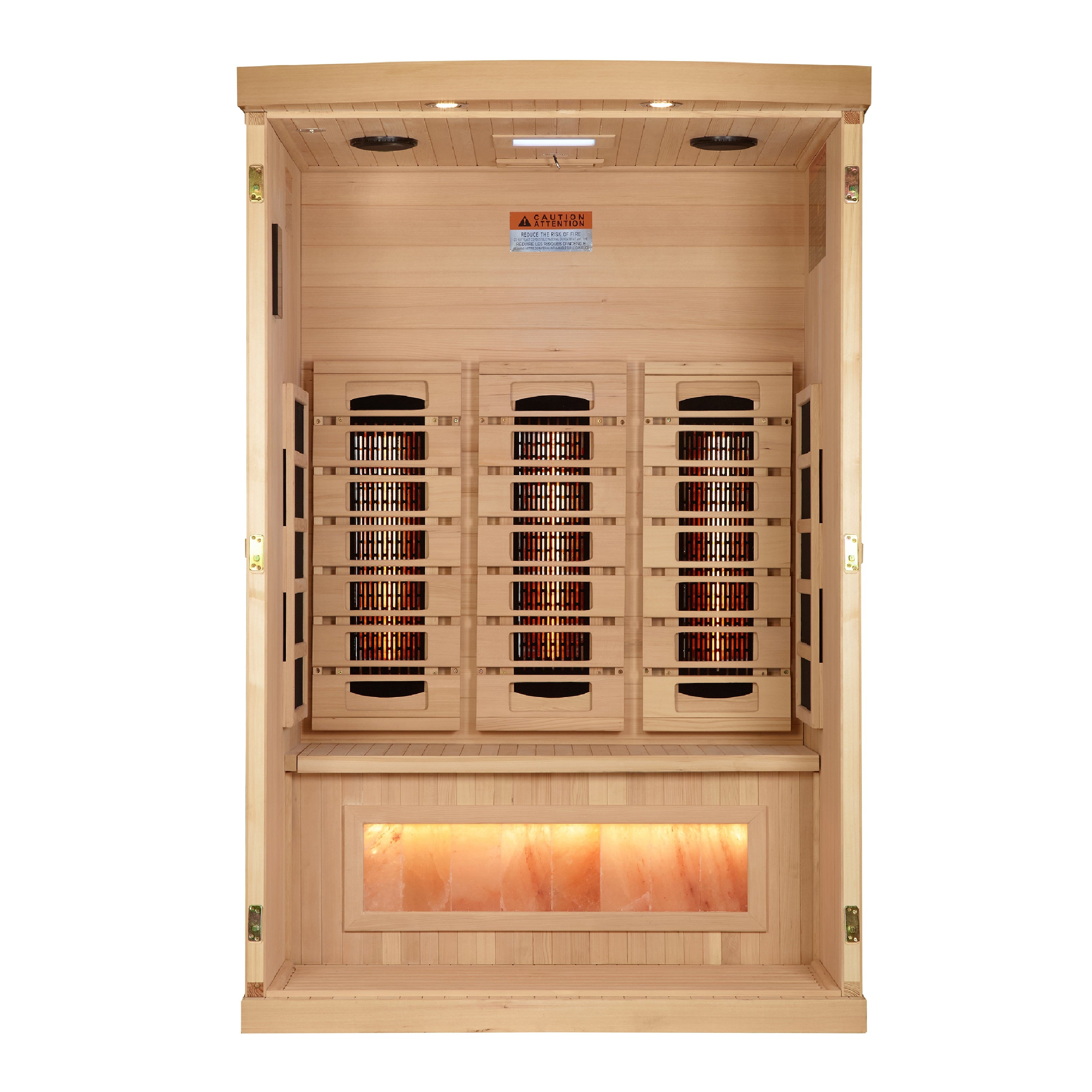 Golden Designs Reserve Edition | 2-Person Full Spectrum Infrared Sauna with Himalayan Salt Bar