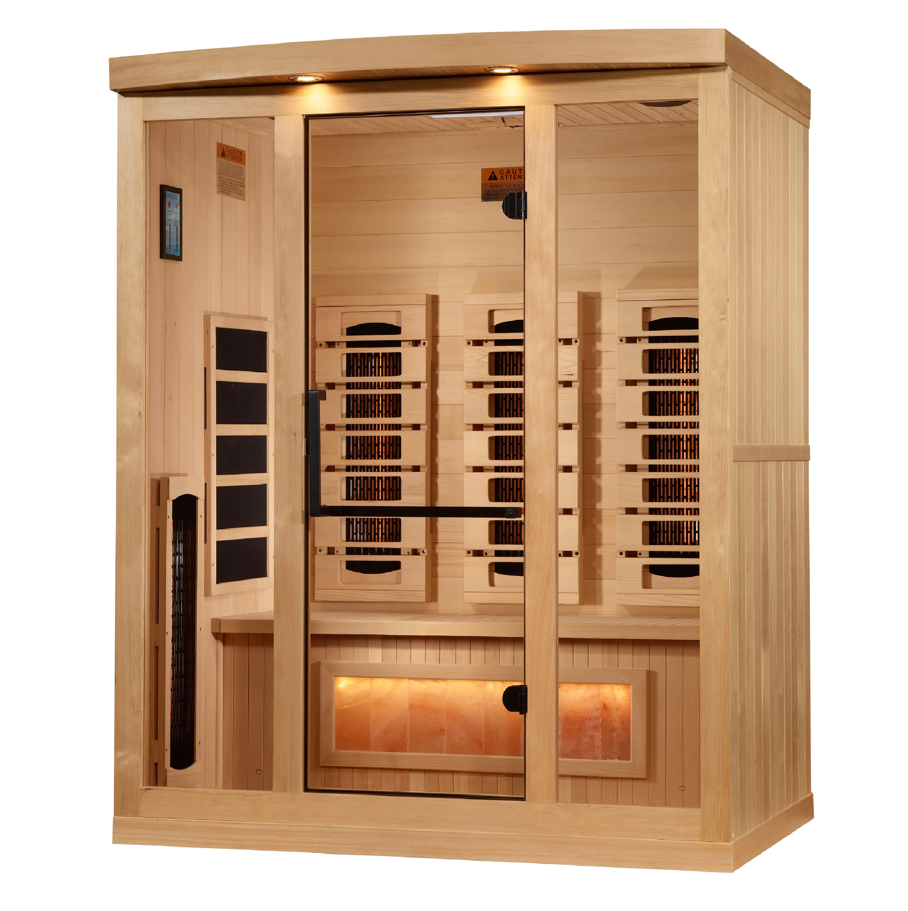 Golden Designs Supernova 3-Person Full Spectrum Infrared Sauna with Himalayan Salt Bar