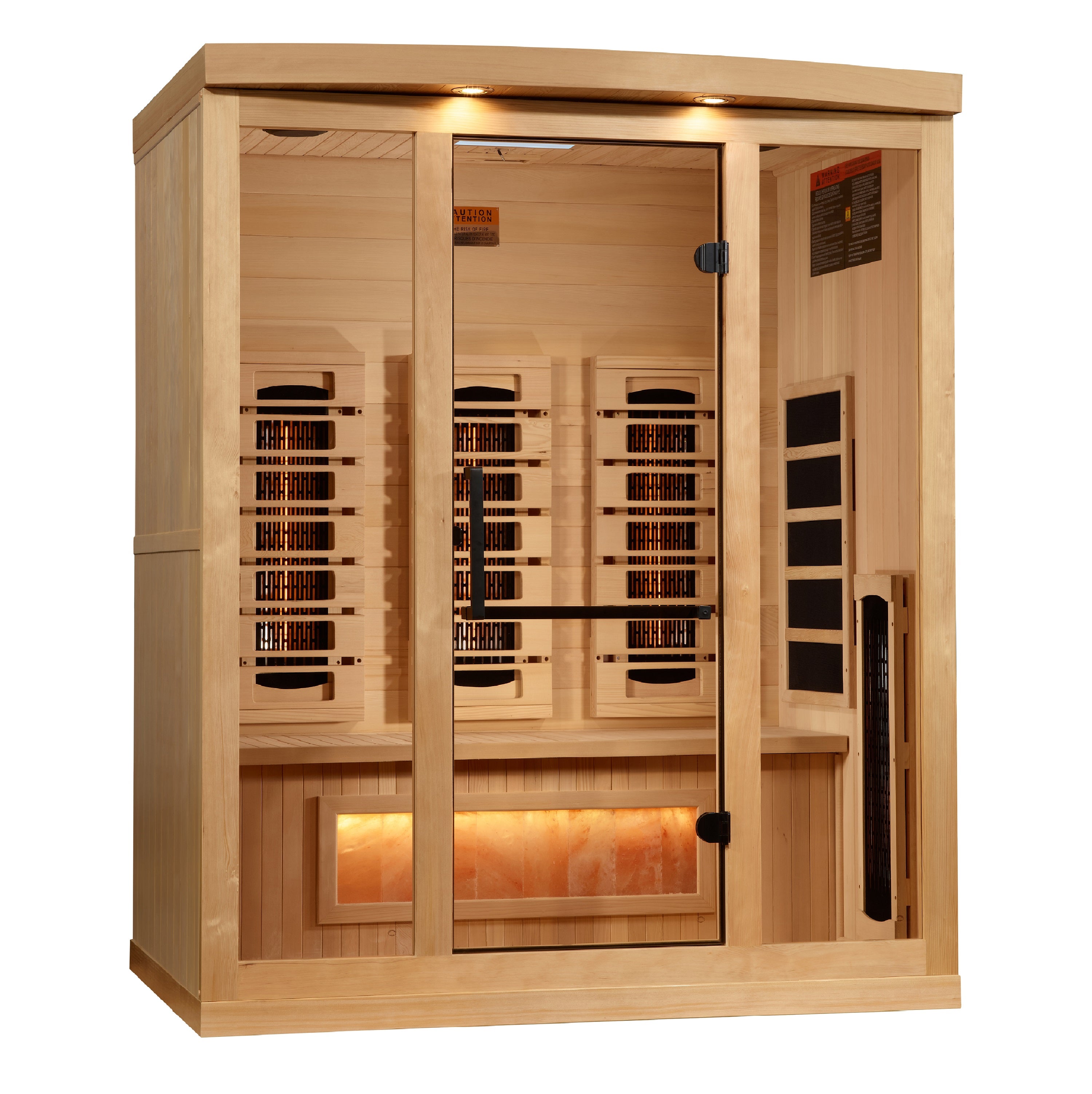 Golden Designs Supernova 3-Person Full Spectrum Infrared Sauna with Himalayan Salt Bar