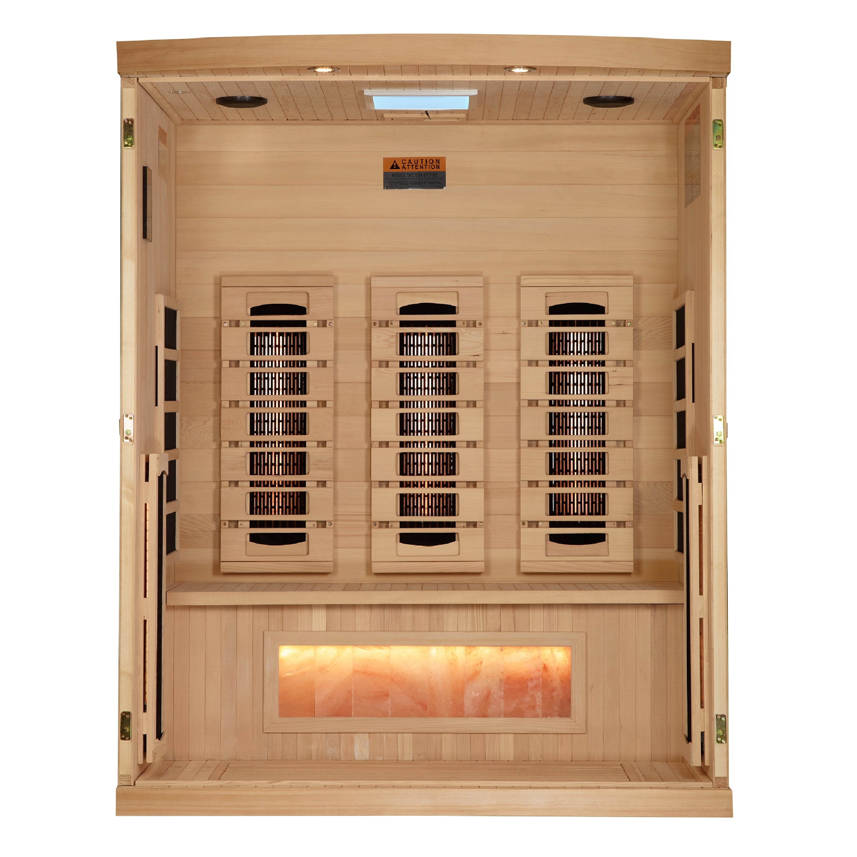Golden Designs Supernova 3-Person Full Spectrum Infrared Sauna with Himalayan Salt Bar